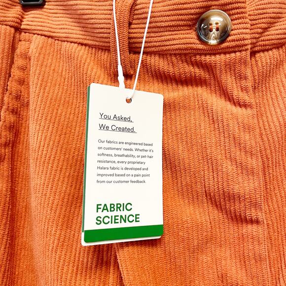 Halara Women's Orange Mid Rise Button Zipper Multiple Pockets Corduroy Joggers M - Picture 3 of 4